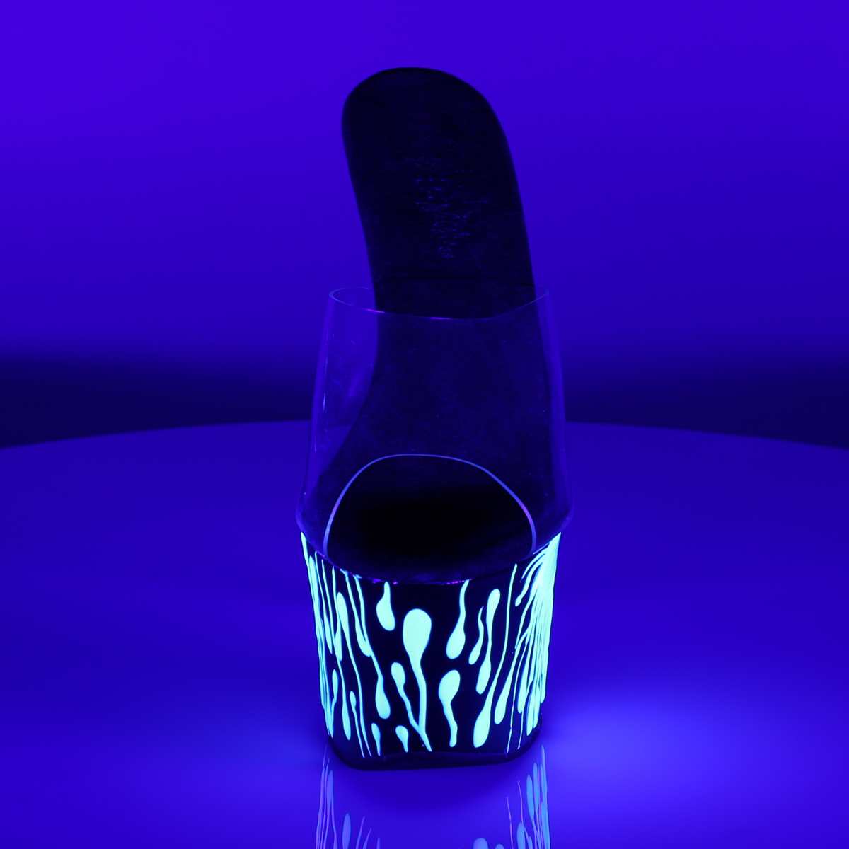 Pleaser Sky-301-5 C/B-NW - Przezroczyste sandały na wysokiej platformie