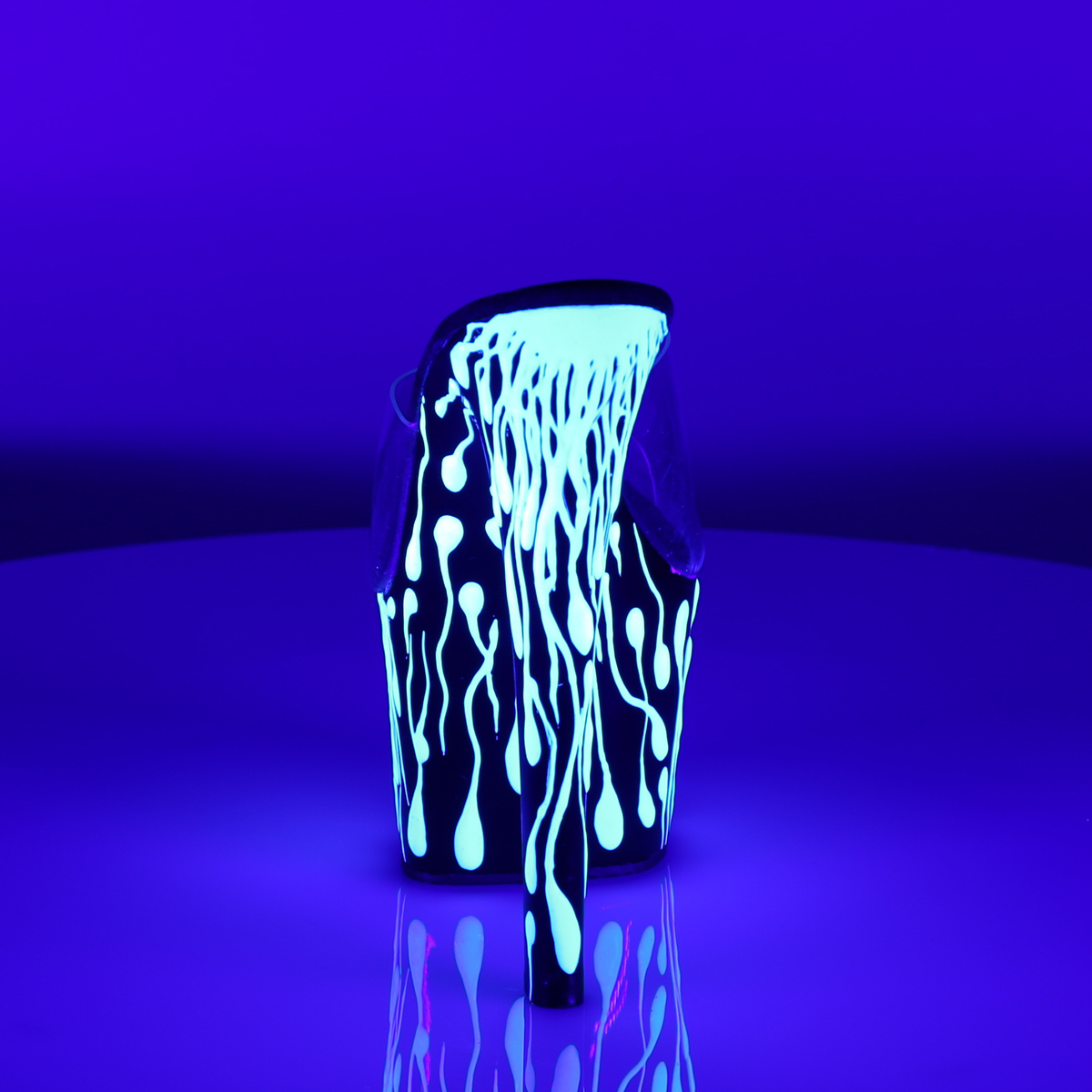 Pleaser Sky-301-5 C/B-NW - Przezroczyste sandały na wysokiej platformie