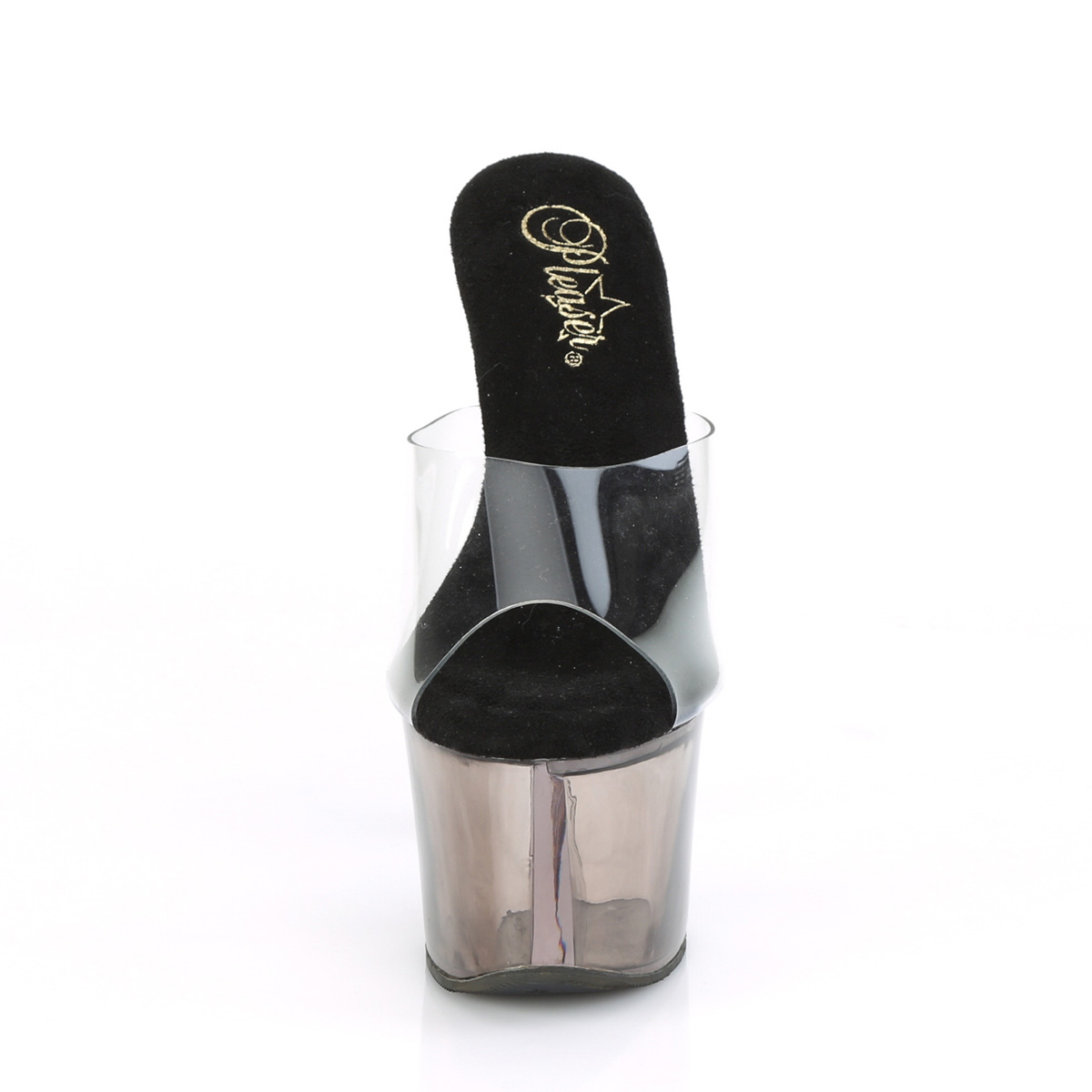 Pleaser Sky-301T C/SMK - Przezroczyste sandały na wysokiej platformie