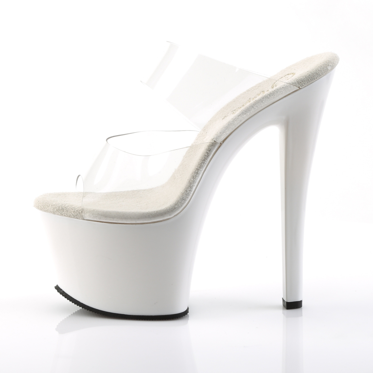 Pleaser Sky-302 C/W - Przezroczyste sandały na wysokiej platformie