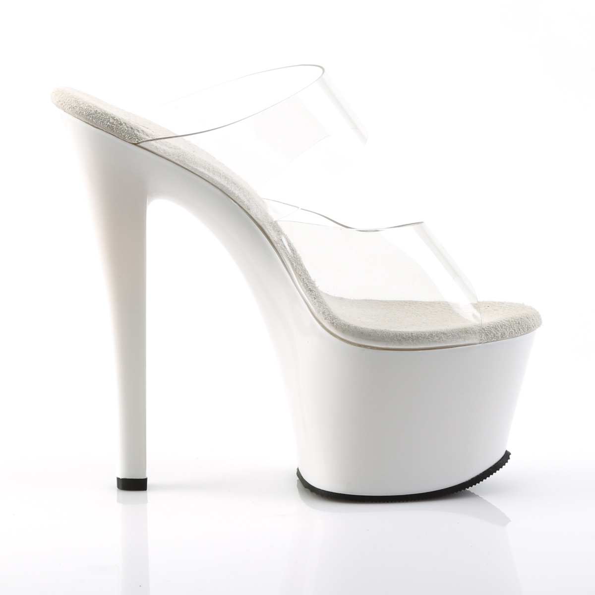 Pleaser Sky-302 C/W - Przezroczyste sandały na wysokiej platformie
