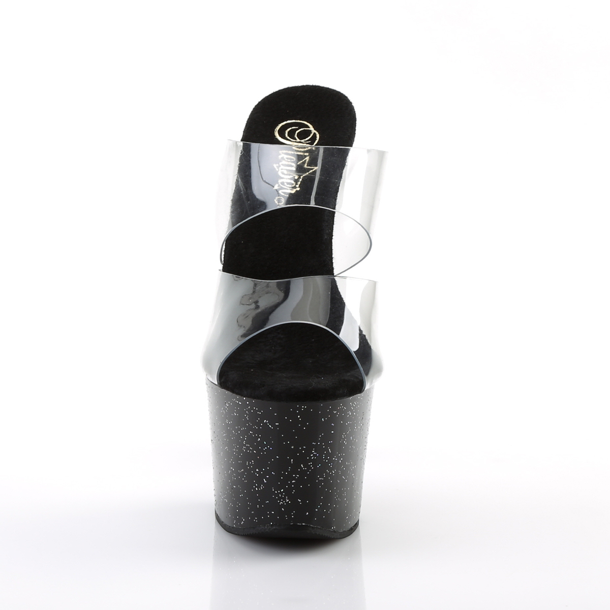 Pleaser Sky-302MG C/B - Przezroczyste sandały na wysokiej platformie