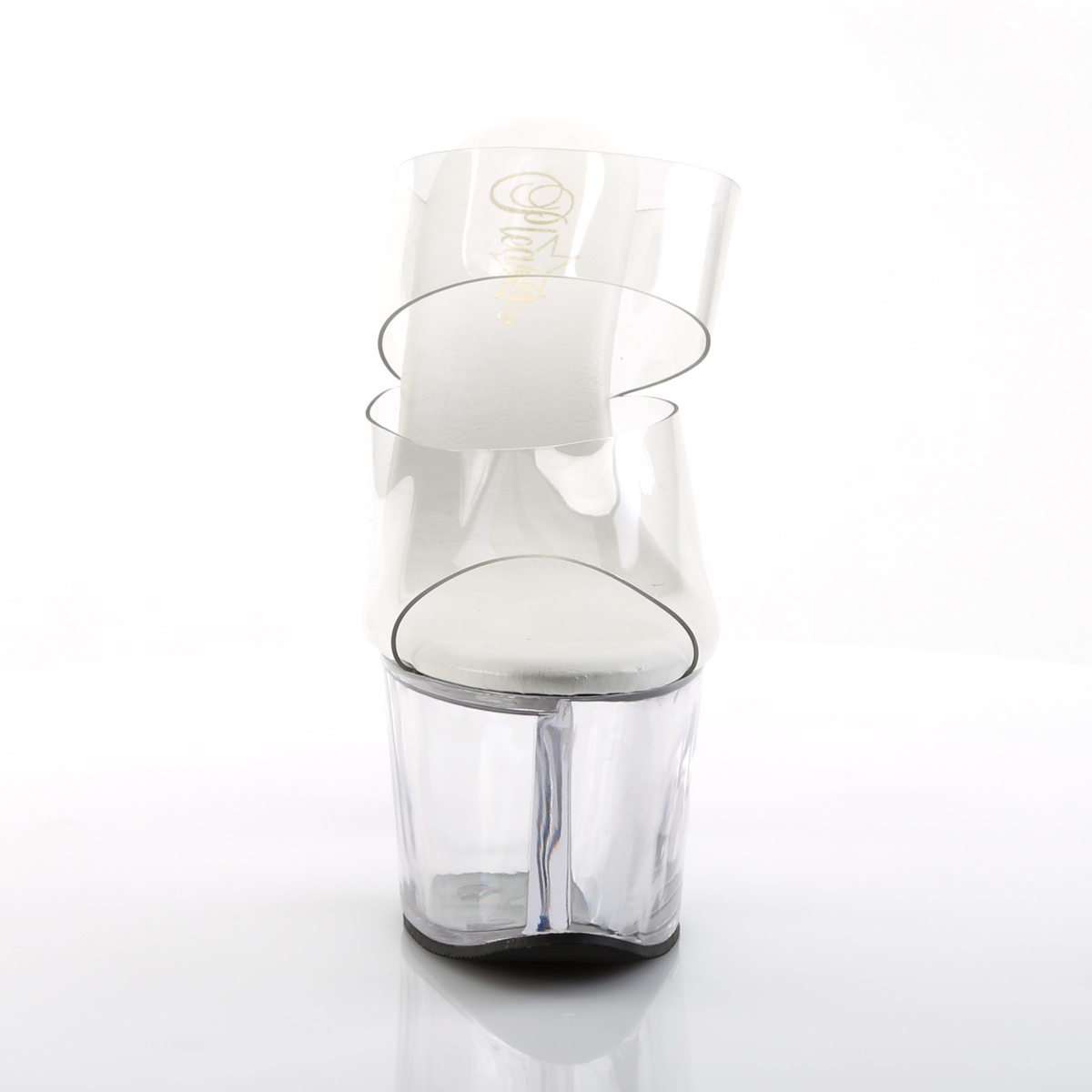 Pleaser Sky-302VL C/M - Przezroczyste sandały na wysokiej platformie