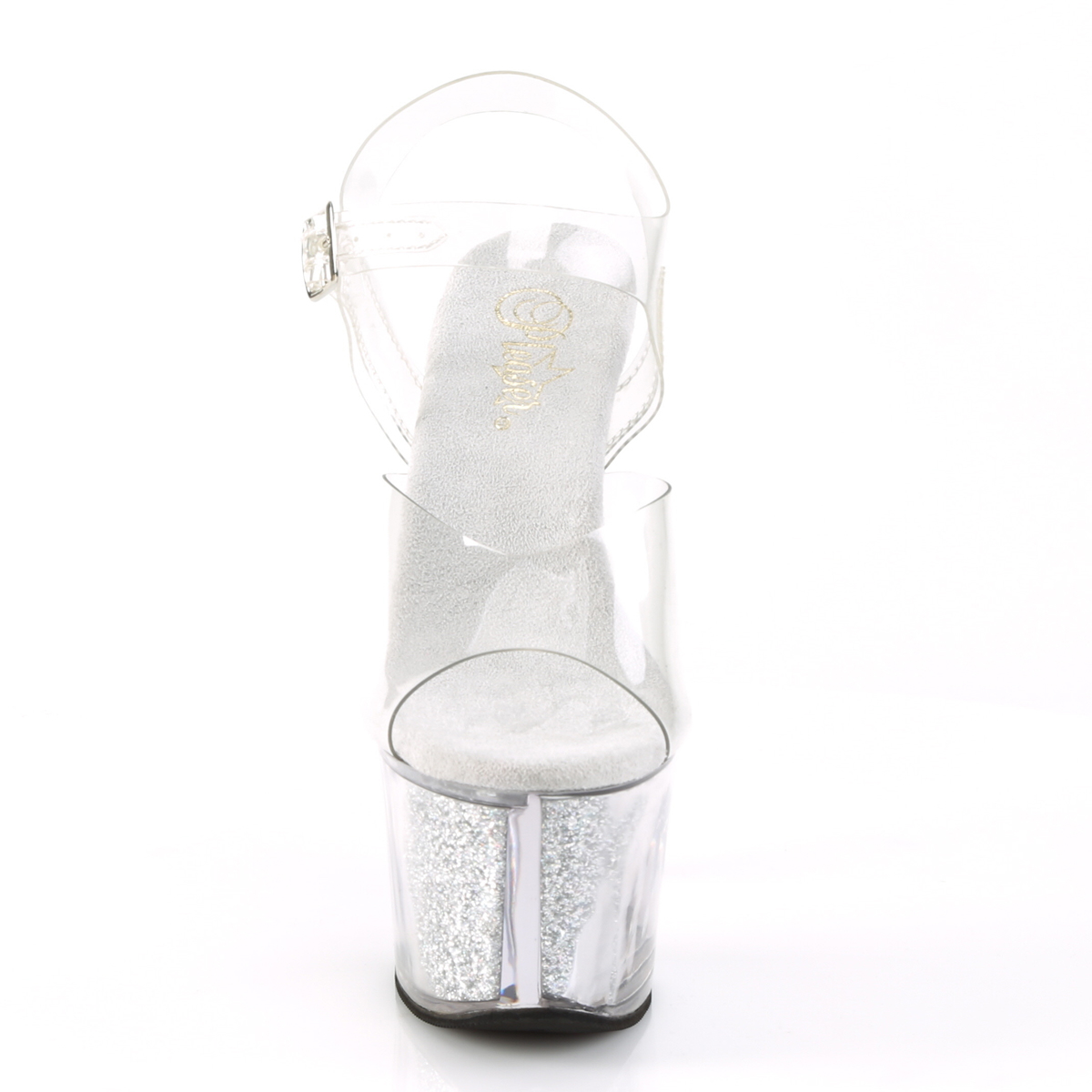 Pleaser Sky-308G-T C/SGI - Przezroczyste sandały na wysokiej platformie