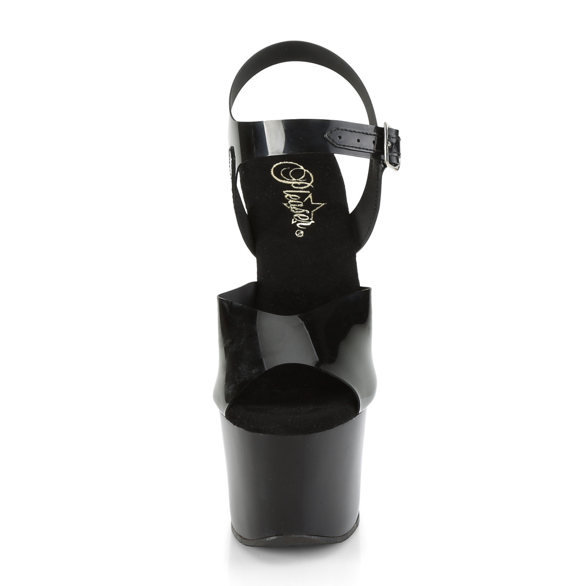 Pleaser Sky-308N BTPU/M - Czarne sandały na wysokiej platformie