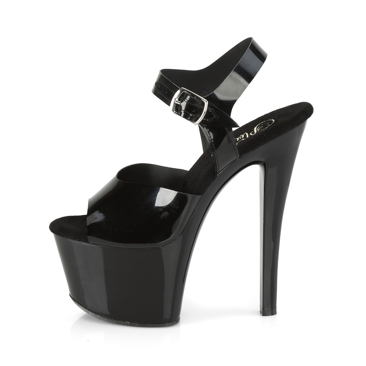 Pleaser Sky-308N BTPU/M - Czarne sandały na wysokiej platformie