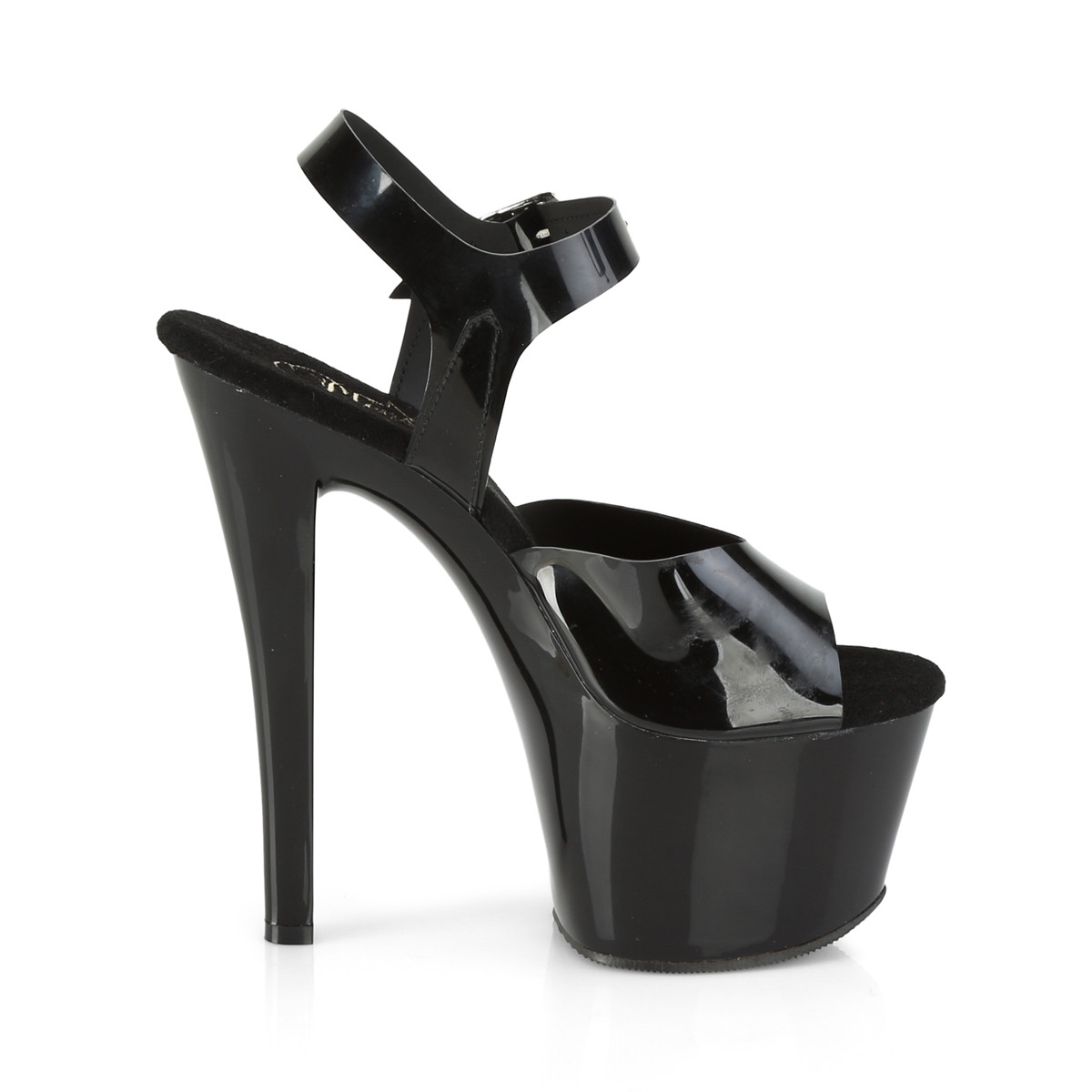 Pleaser Sky-308N BTPU/M - Czarne sandały na wysokiej platformie