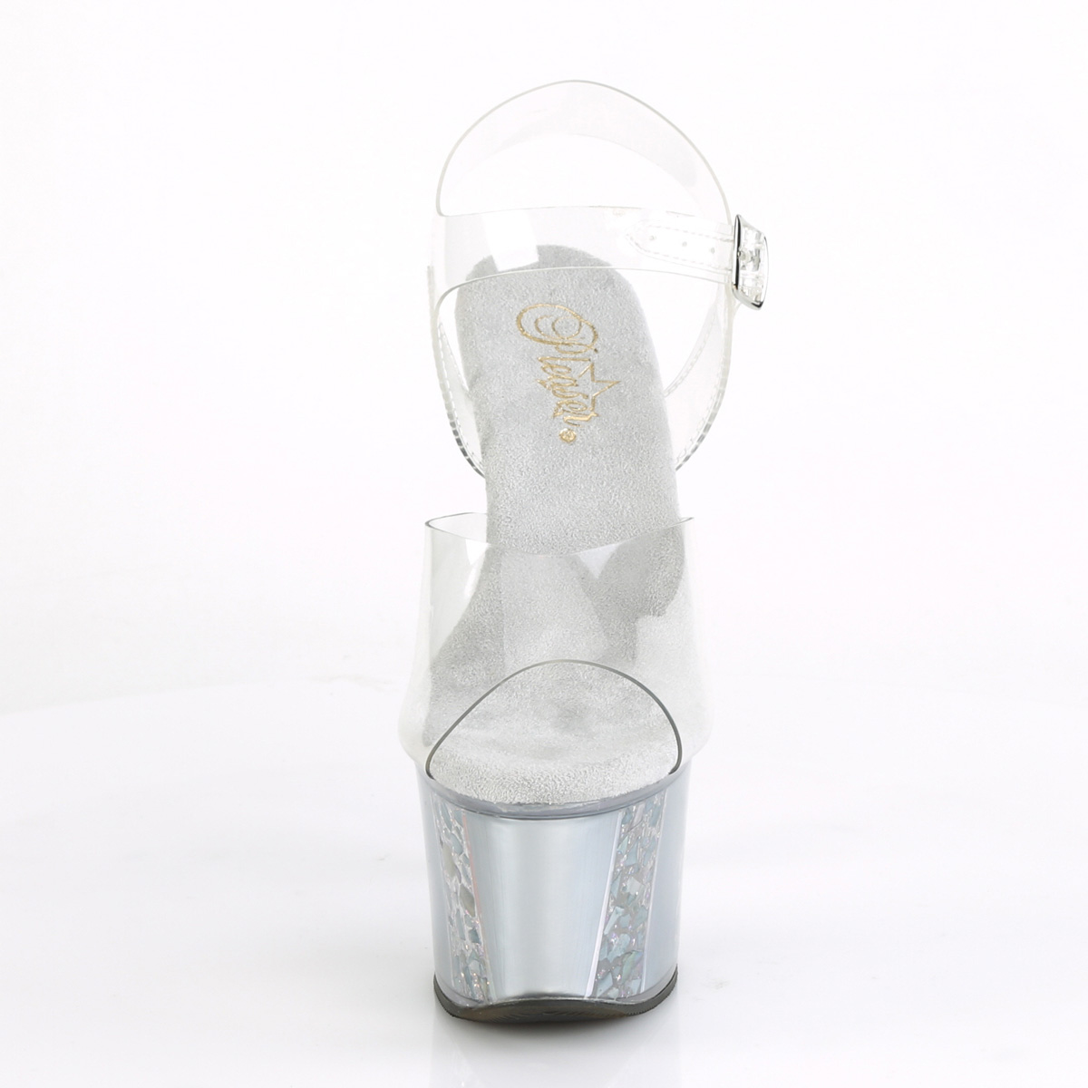Pleaser Sky-308OF C/S - Przezroczyste sandały na wysokiej platformie