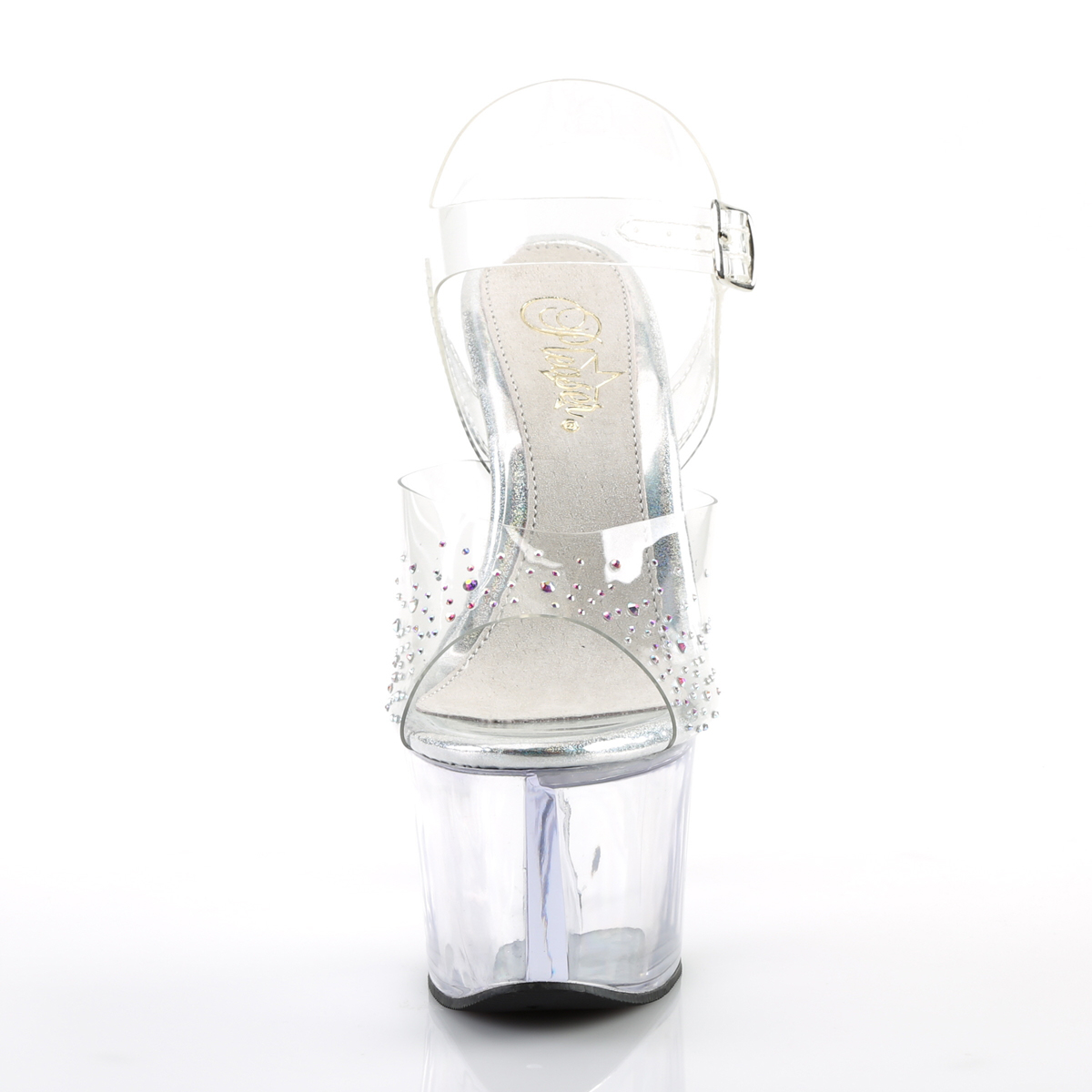 Pleaser Sky-308SD C/M - Przezroczyste sandały na wysokiej platformie