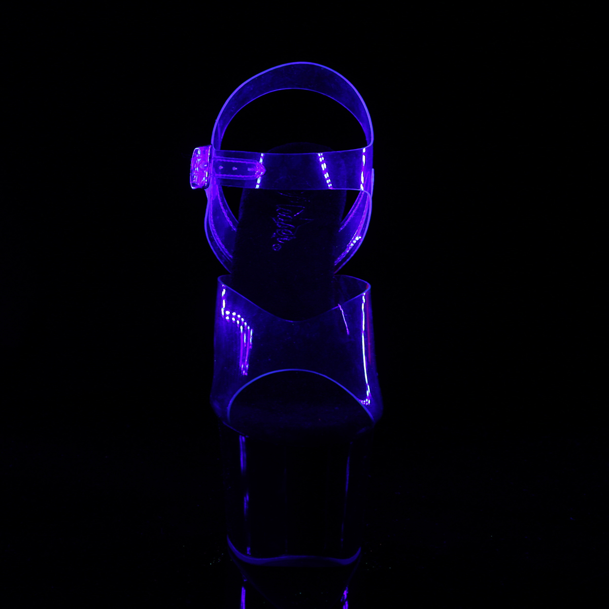 Pleaser Sky-308TT C/B-NPN - Przezroczyste sandały na wysokiej platformie