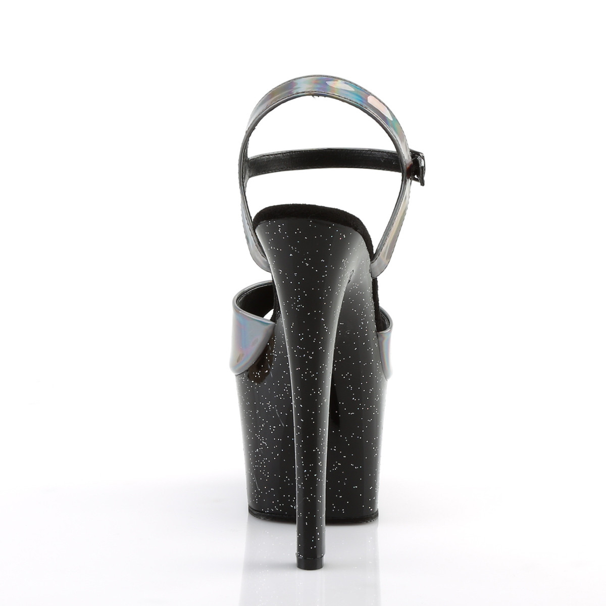 Pleaser Sky-309HG PWHG/B - Błyszczące srebrne sandały na wysokiej platformie