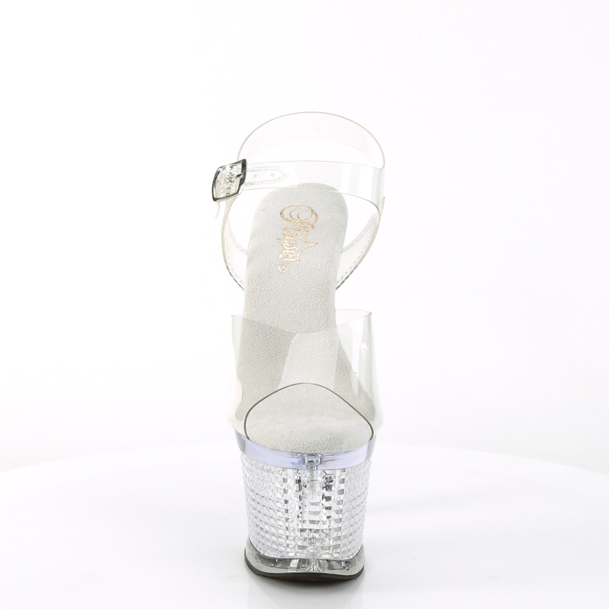 Pleaser Spectator-708 C/M - Przezroczyste sandały na wysokiej platformie