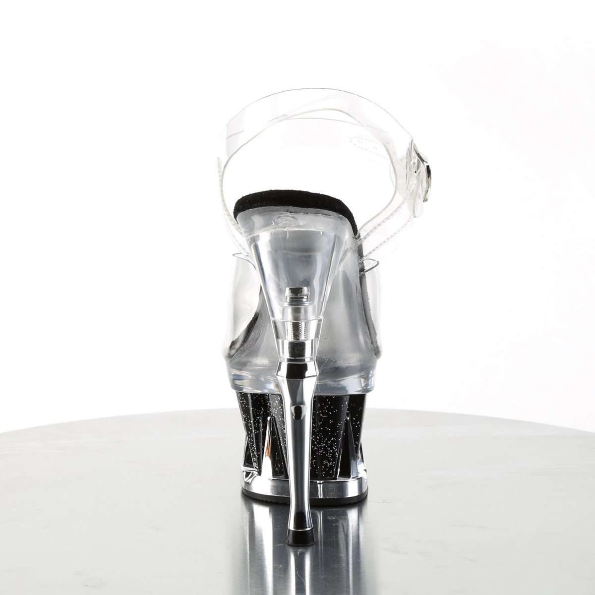 Pleaser Spiky-608MG C/BG - Przezroczyste sandały na wysokiej platformie