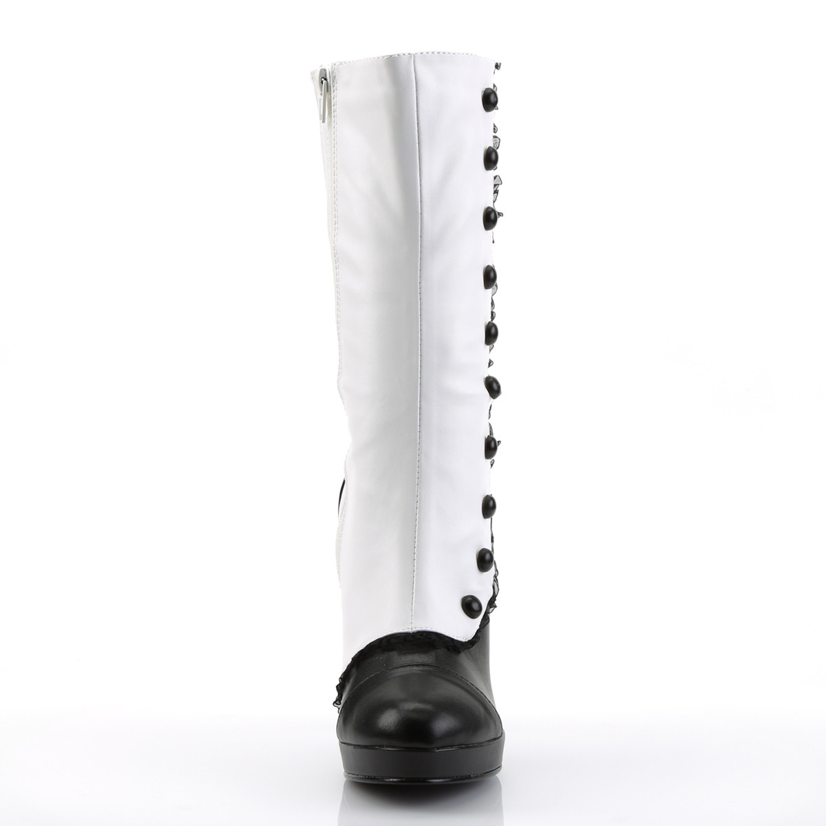 Funtasma Splendor-130 WB/PU - Białe buty za kostkę na wysokim obcasie