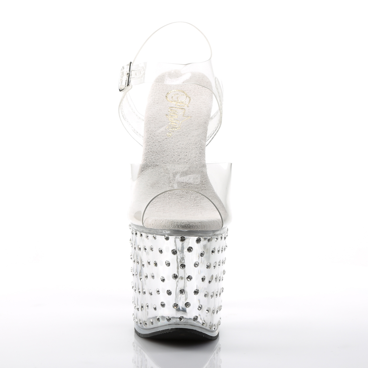 Pleaser Stardust-758 C/M - Przezroczyste sandały na wysokiej platformie