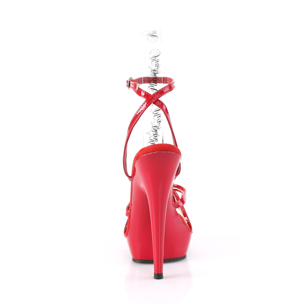 Fabulicious Sultry-638 R/M - Błyszczące czerwone sandały z platformą na wysokim obcasie