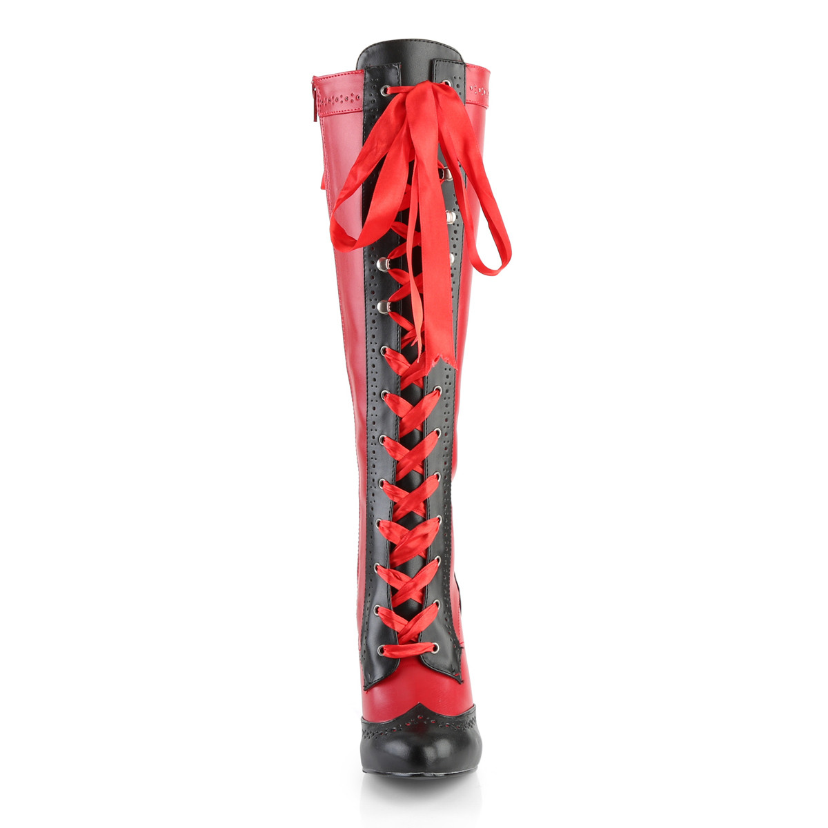 Bordello Tempt-126 RB/PU - Czerwone kozaki na wysokim obcasie