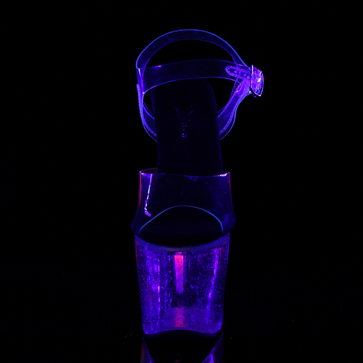 Pleaser Unicorn-708MG C-B/C - Przezroczyste sandały na wysokiej platformie