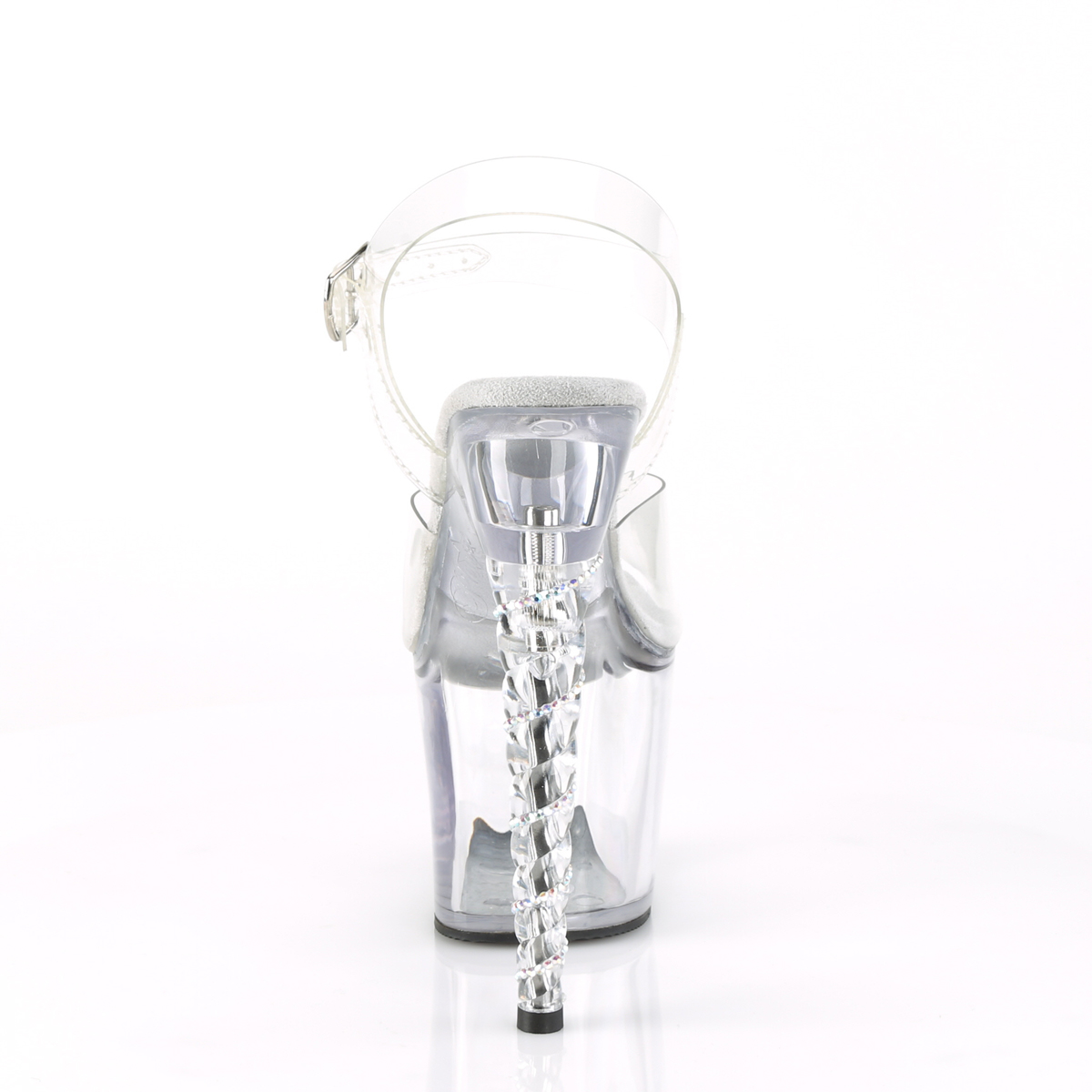 Pleaser Unicorn-708RSH C/M - Przezroczyste sandały na wysokiej platformie