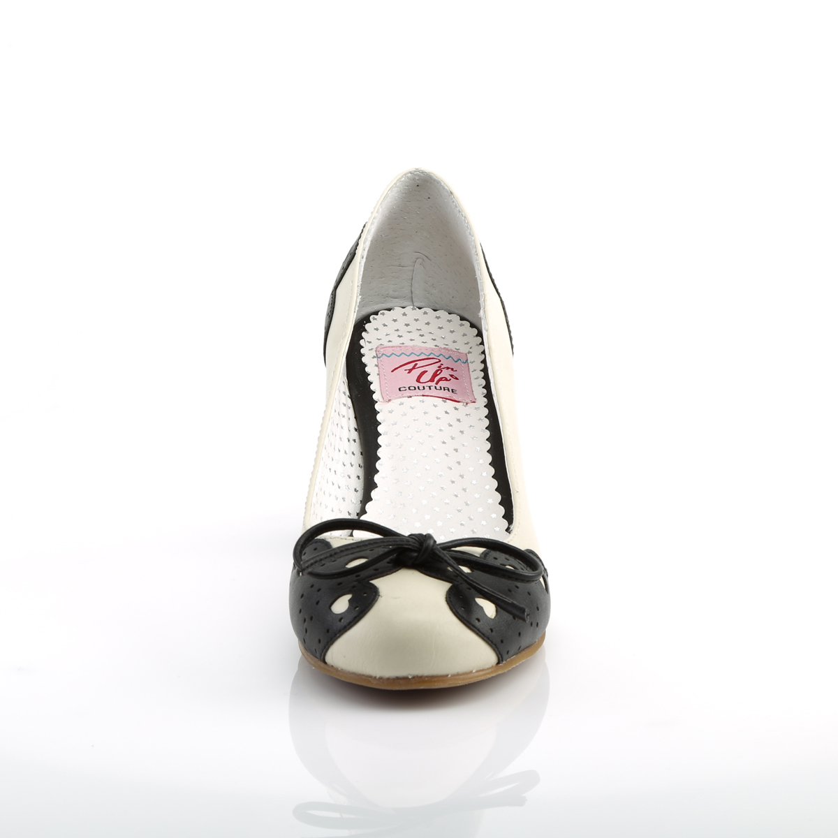 Pin Up Couture Wiggle-17 B-CRPU - Czarne czółenka z szerokimi obcasami