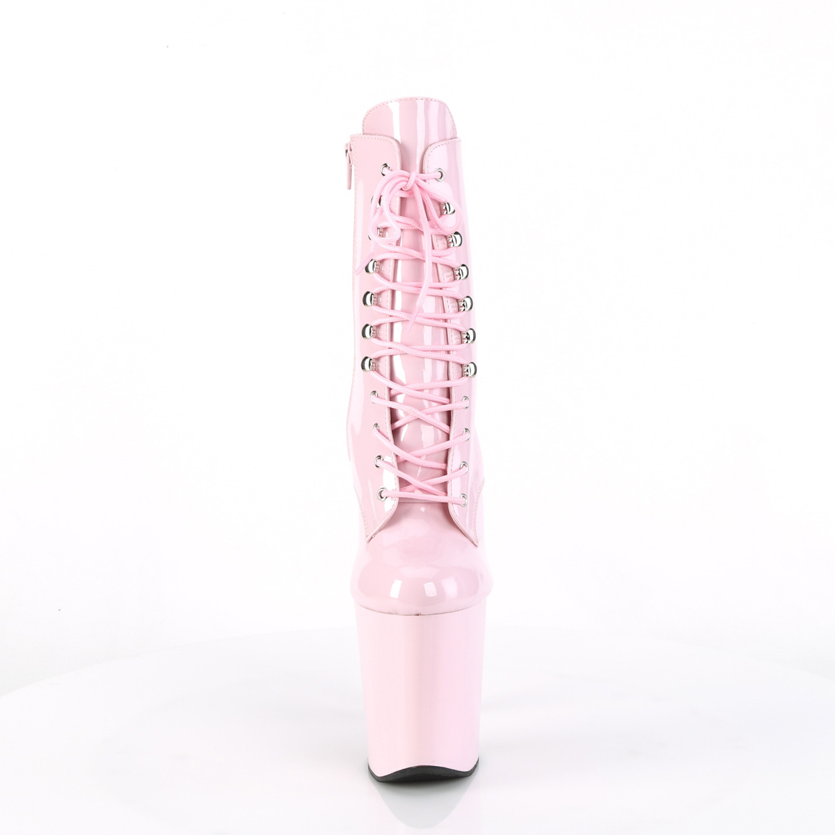 Pleaser Xtreme-1020 BP/M - Błyszczące różowe buty za kostkę na wysokiej platformie