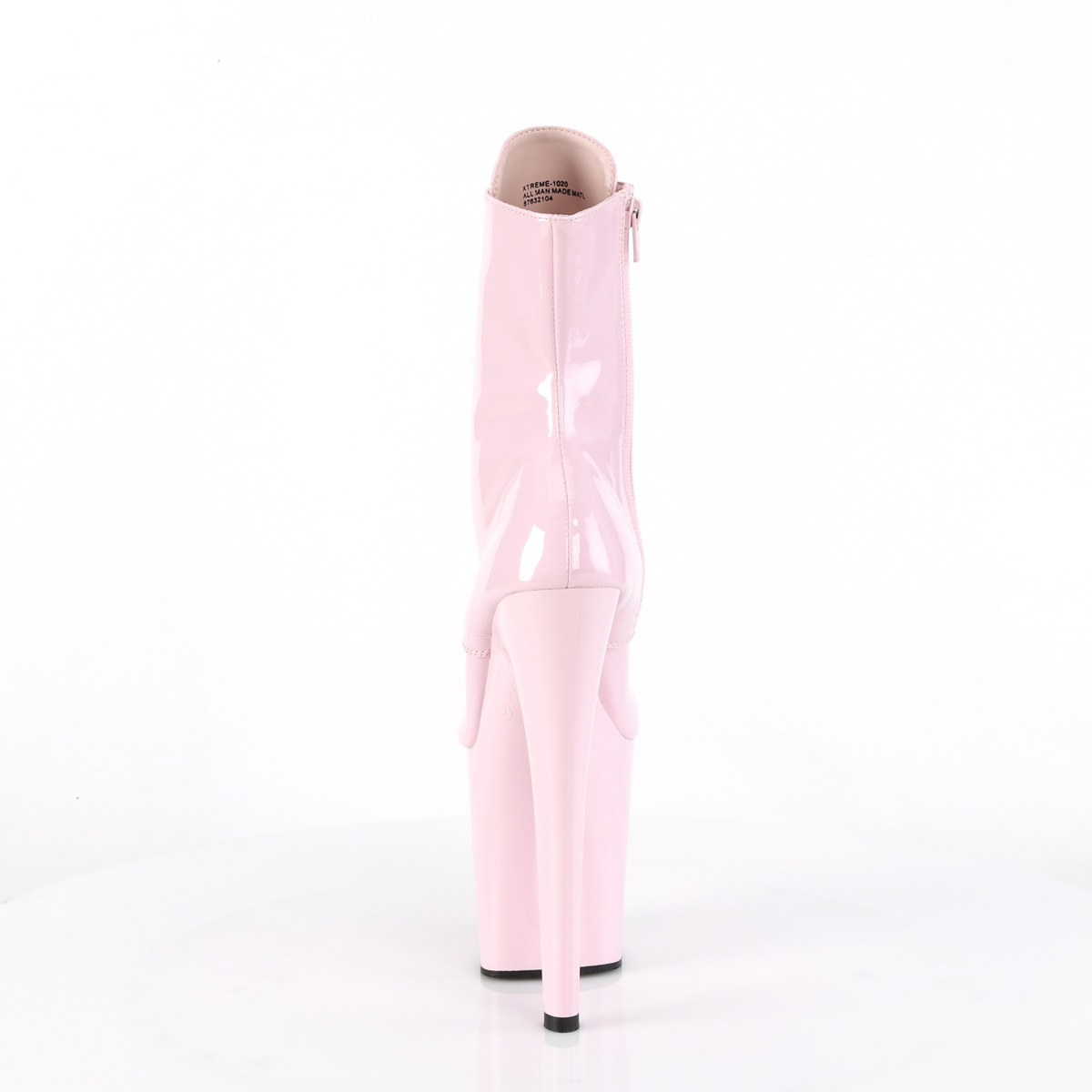 Pleaser Xtreme-1020 BP/M - Błyszczące różowe buty za kostkę na wysokiej platformie