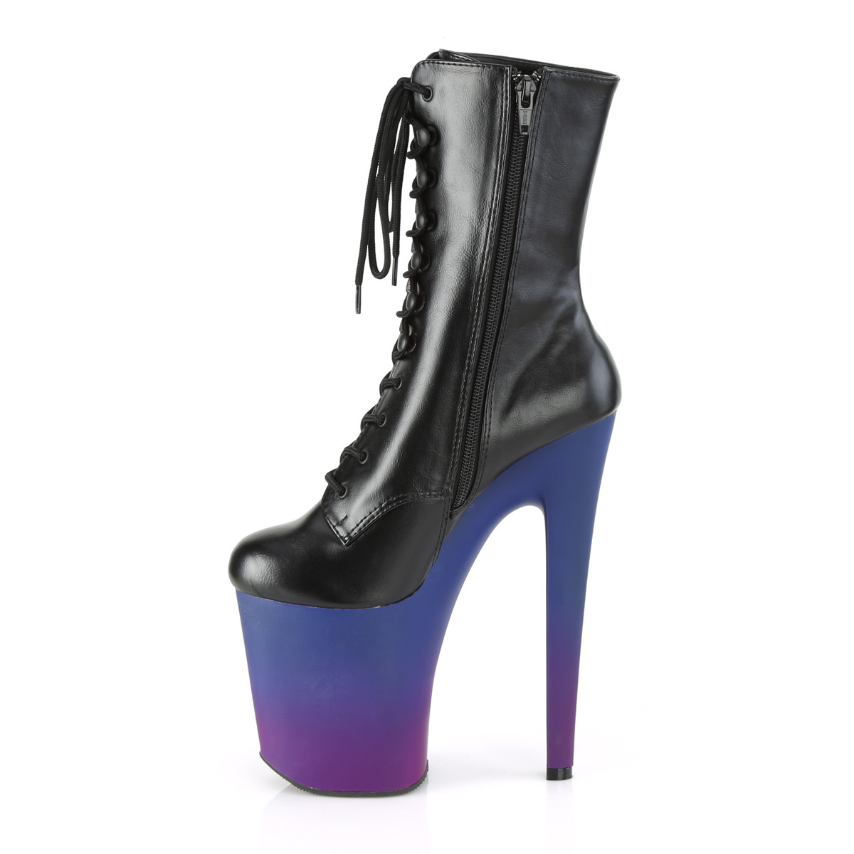 Pleaser Xtreme-1020BP BPU/BLU-PP - Czarne buty za kostkę na wysokiej platformie