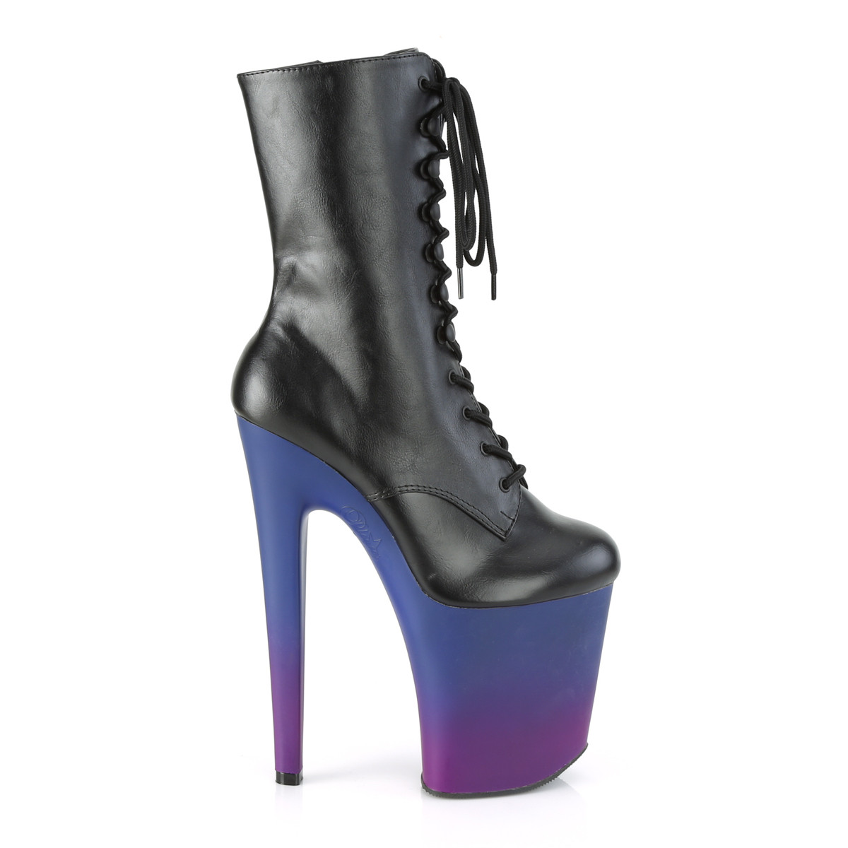 Pleaser Xtreme-1020BP BPU/BLU-PP - Czarne buty za kostkę na wysokiej platformie