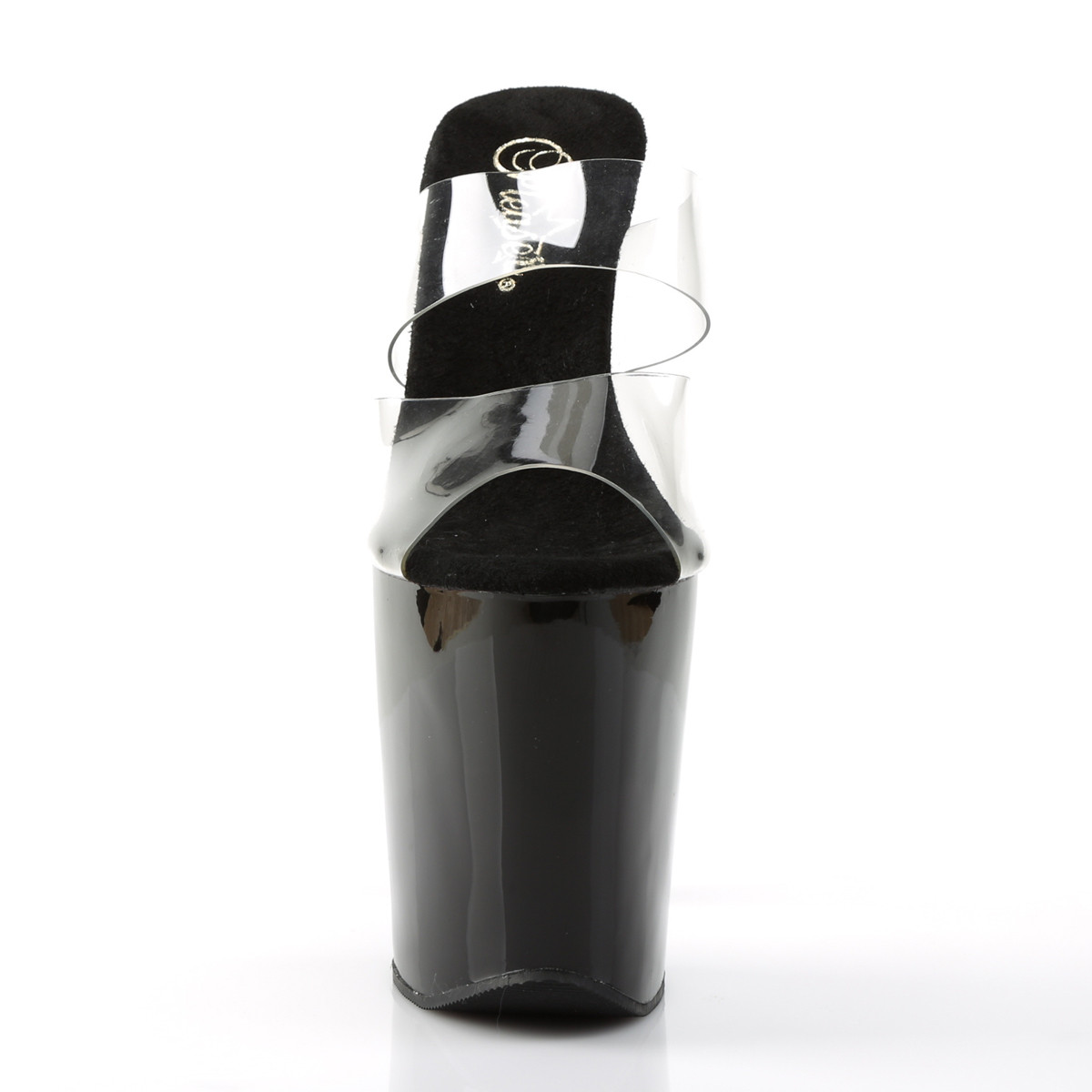 Pleaser Xtreme-802 C/B - Przezroczyste sandały na wysokiej platformie