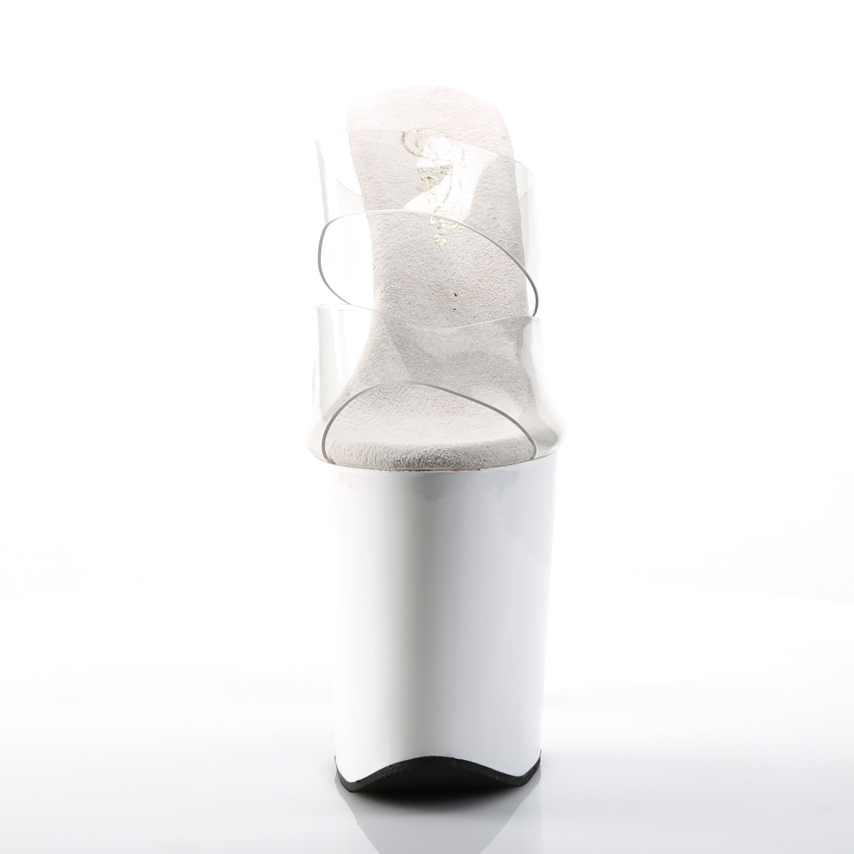 Pleaser Xtreme-802 C/W - Przezroczyste sandały na wysokiej platformie