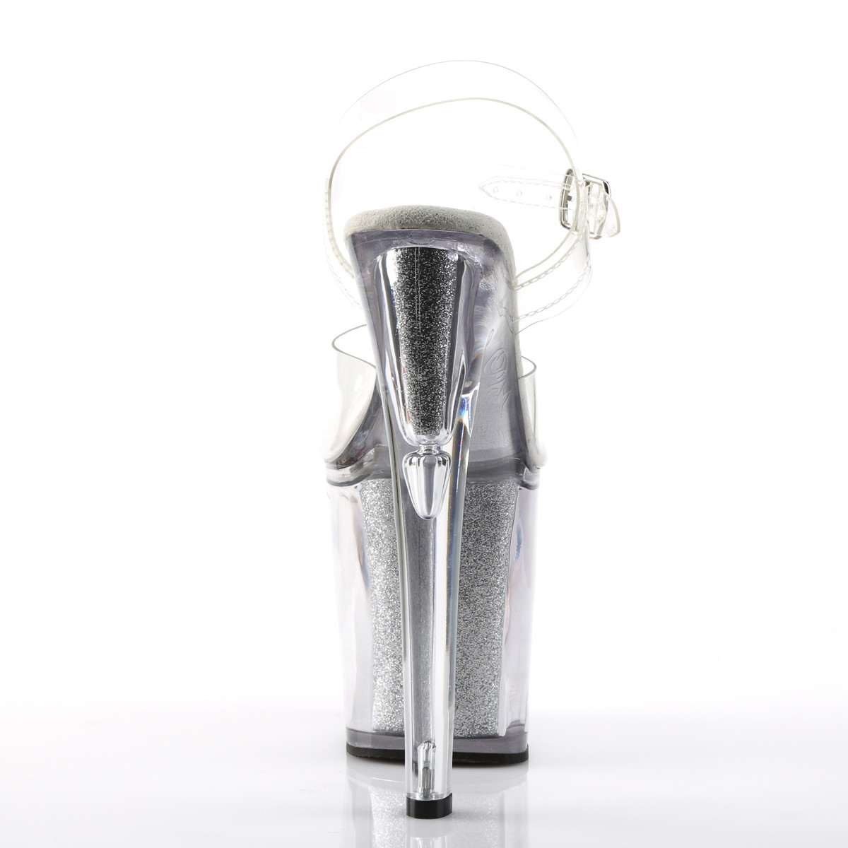 Pleaser Xtreme-808G C/SG - Przezroczyste sandały na wysokiej platformie