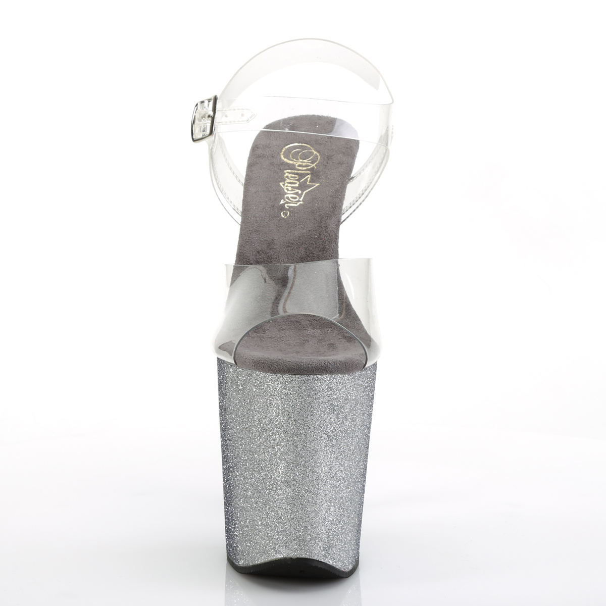 Pleaser Xtreme-808OMBRE C/S-B - Przezroczyste sandały na wysokiej platformie